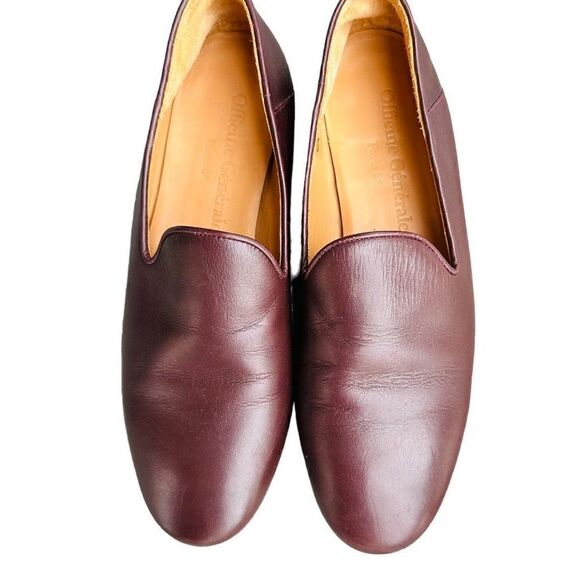OFFICINE GENERALE Lilas Brown Leather Loafers EUC $600+ Retail Size 37 - Picture 1 of 12